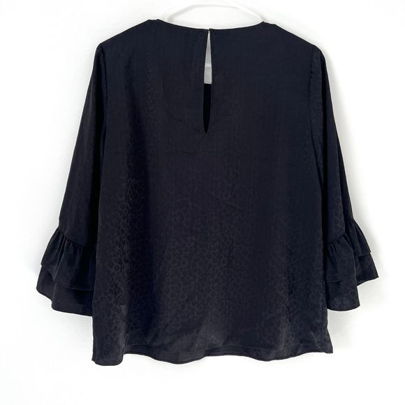Lilly Pulitzer Black Ruffle Sleeve Blouse - Picture 6 of 7
